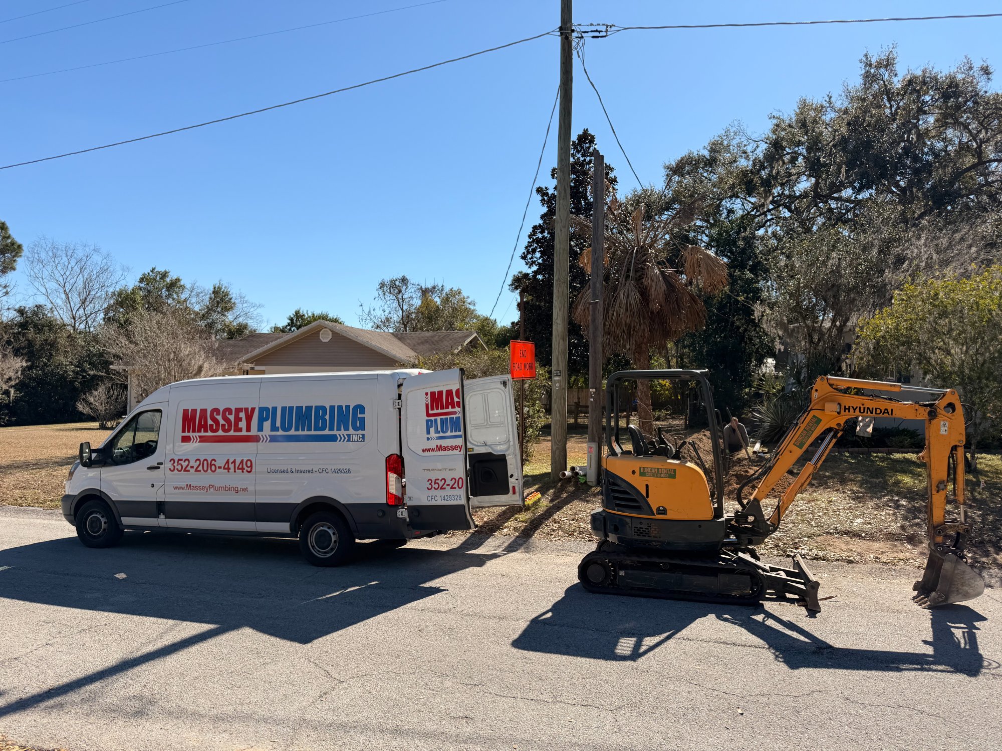 Massey Plumbing service van in Lakeland, FL