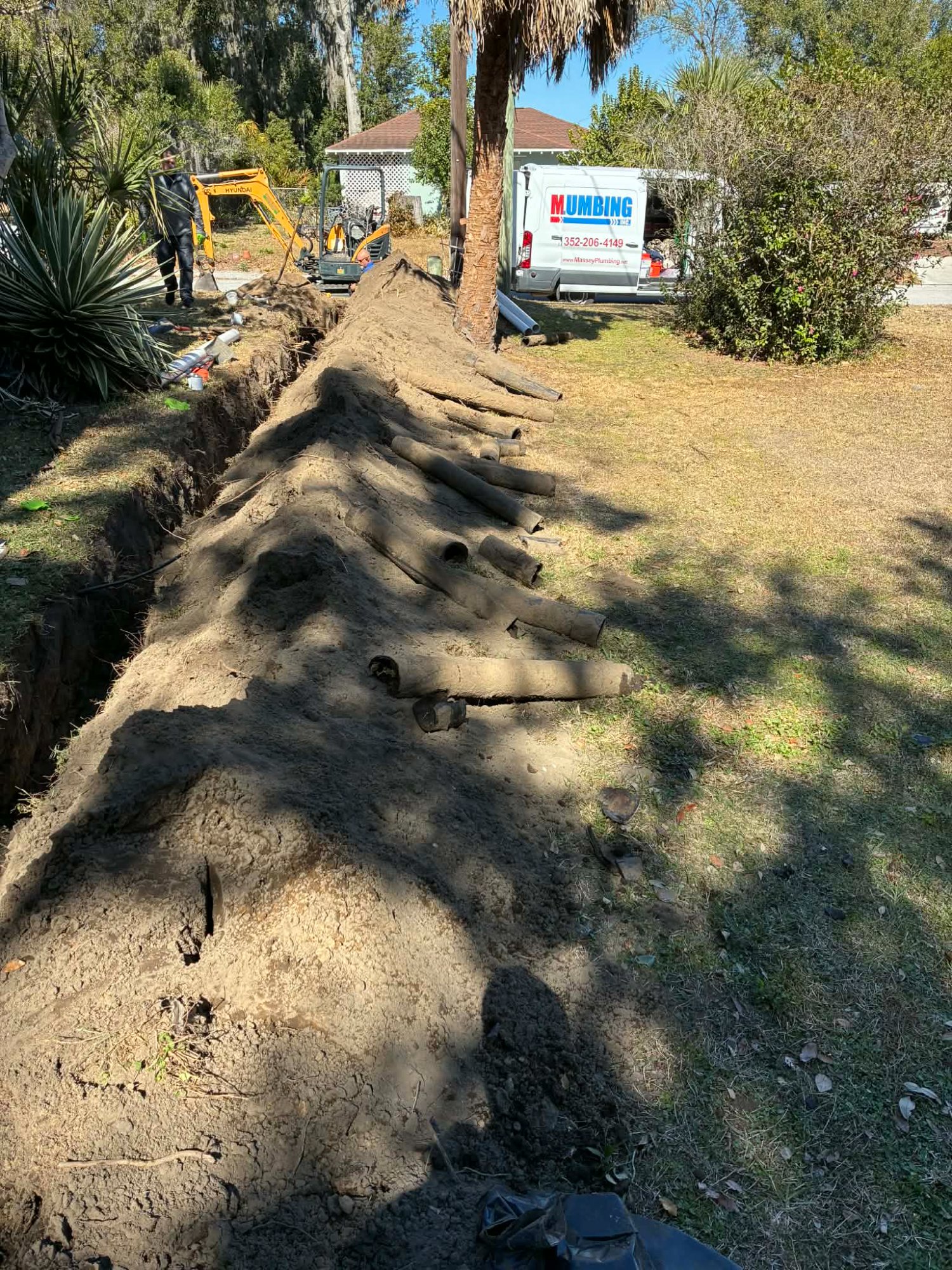 Sewer line replacement by Massey Plumbing in Zephyrhills, FL